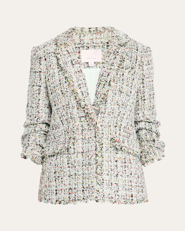 Khloe Single-Breasted Boucle Blazer